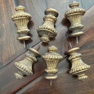 6 Ornate Gold Finials